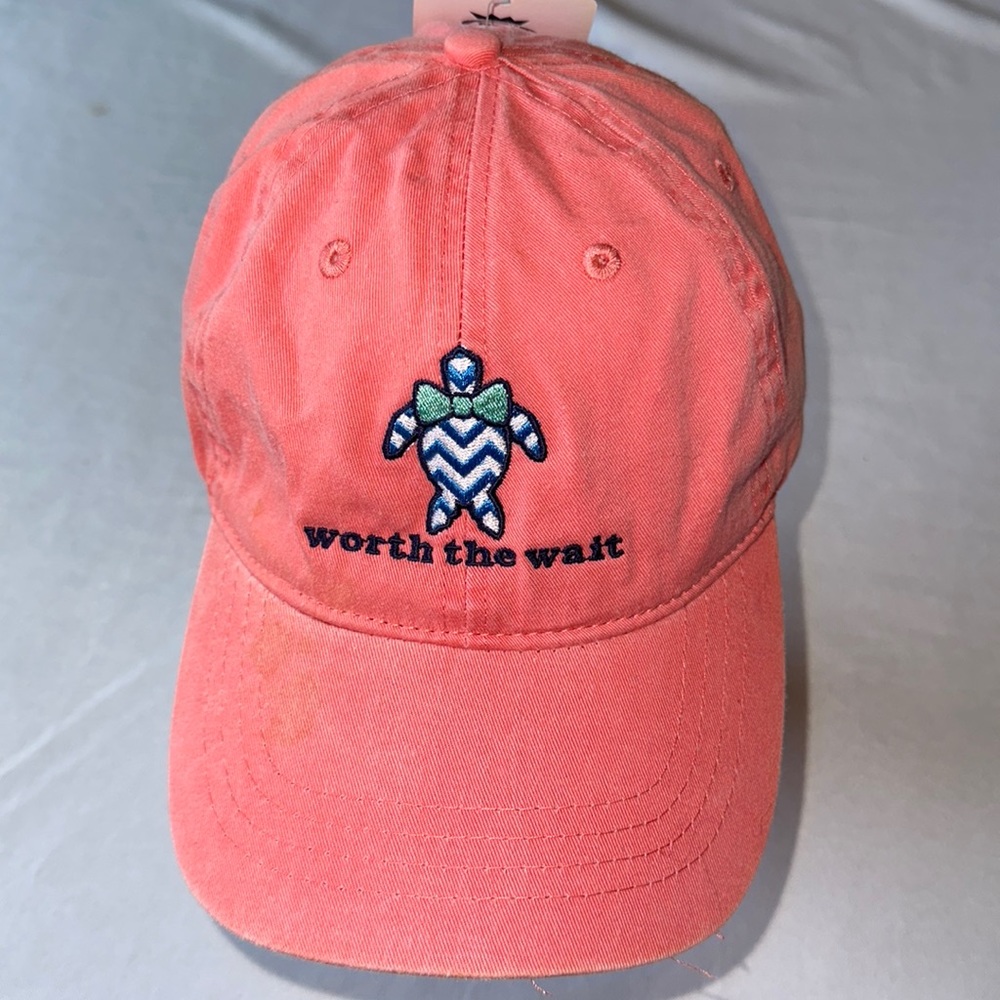 Peach baseball style hat